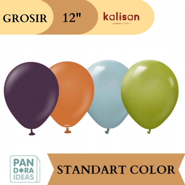 GROSIR Balon Latex 12" Kalisan Standart | Balon Latex Standar