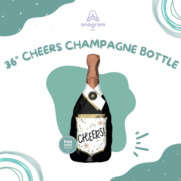 36" Cheers Bottle Foil Balloon | Balon Foil Cheers