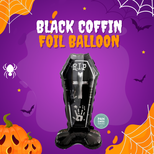 Halloween Black Coffin Foil Balloon | Balon Foil Peti Hitam