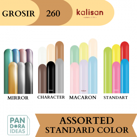 GROSIR Balon Latex 260 Kalisan Assorted | Balon Panjang Campur